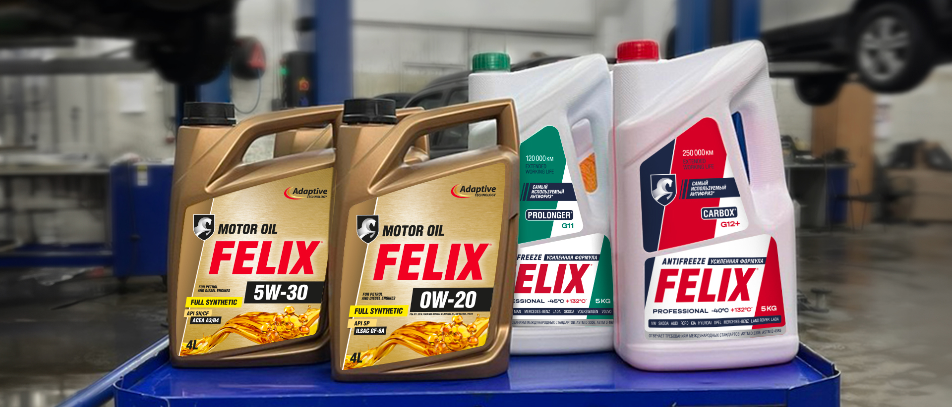 масло FELIX 0W20 с авто в автосервисе